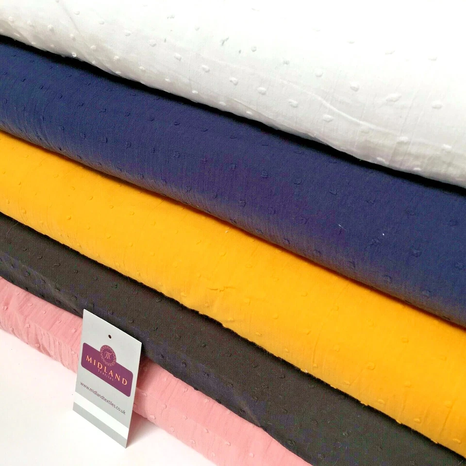 100% Cotton Swiss Dot Soft Dobby Dressmaking Fabric 135cm Wide MD1052 Mtex - Image 2 of 4