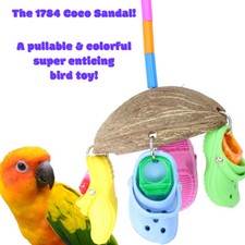 1784 Coco Sandal Bird Toy Parrot Cage African Grey Cockatoo Conure Macaw Amazon