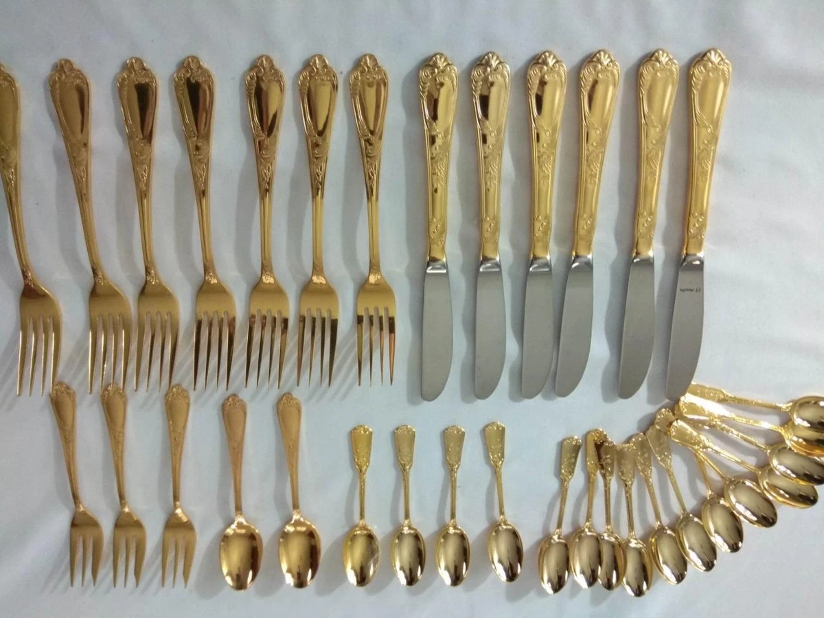 Vintage AMEFA Gold Plated Signed Stamped Dinner Set coffee