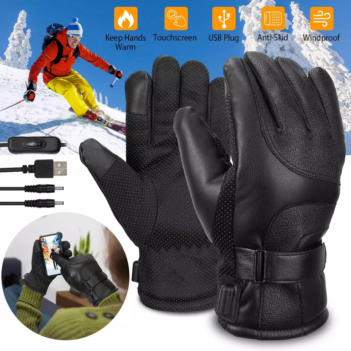 Heated glove sales liners for skiing