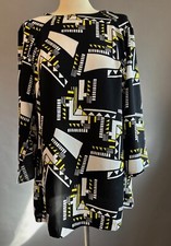 SimplyBe Black Geometric Pattern Swing Dress