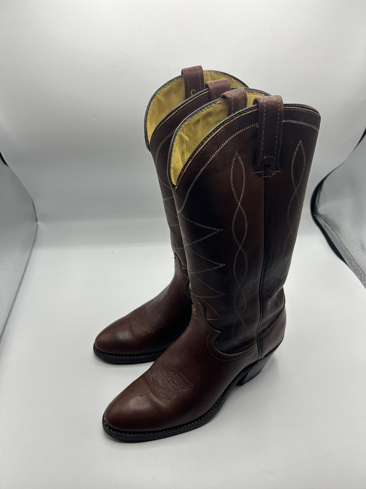 Acme Brown Leather Western Cowboy Boots Size 7.5 … - image 1