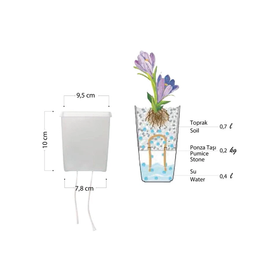 VASSO Kalika Vina Self Watering Flower Plant Pot Indoor Planter - Image 2 of 4