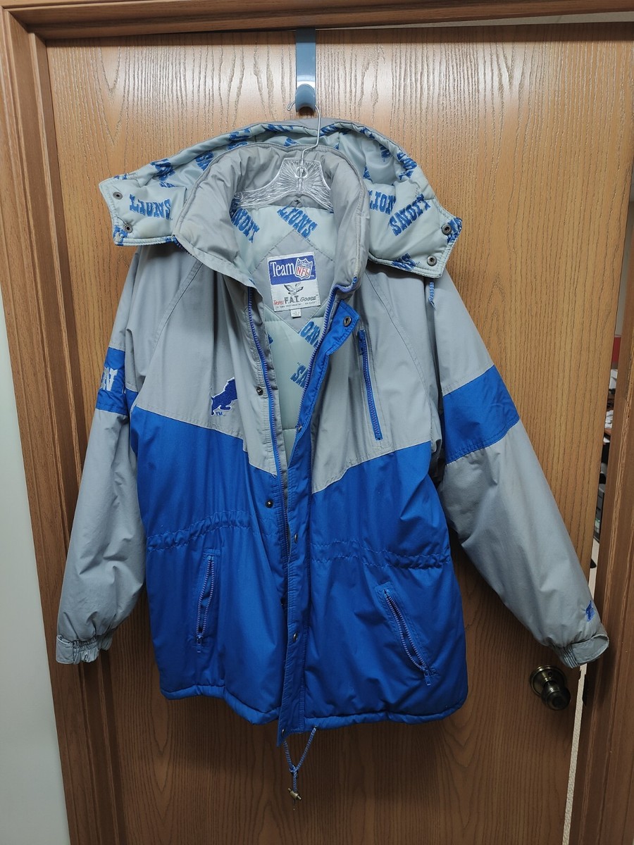 Vintage 90s Detroit Lions NFL Triple Fat Goose Puffer Parka Jacket