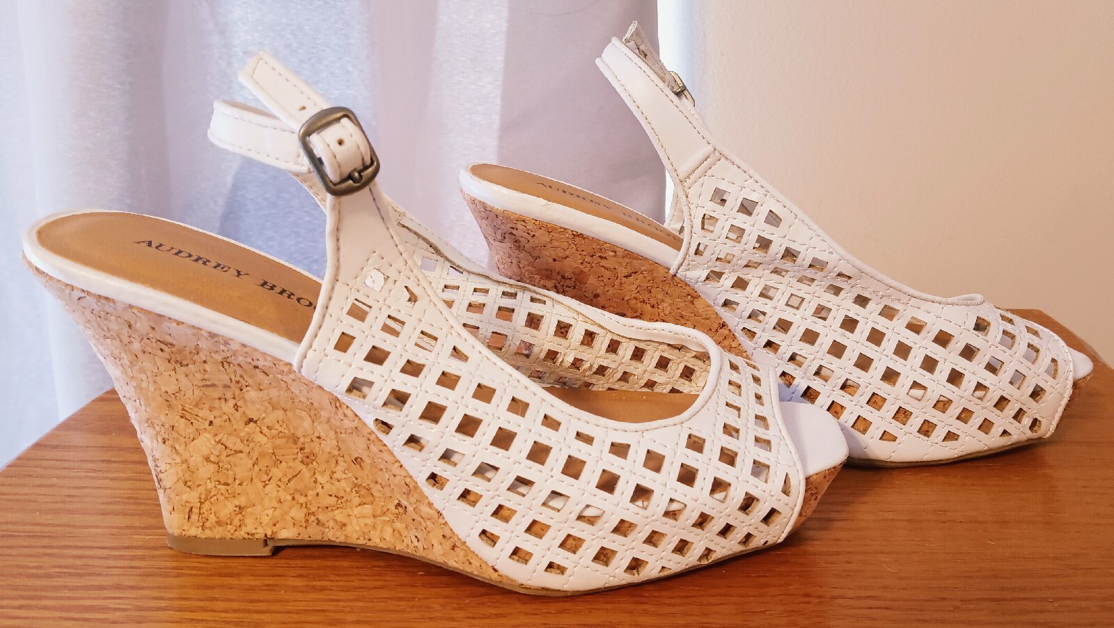 Audrey Brooke Basket Weave Wedge Sandals for Women-image