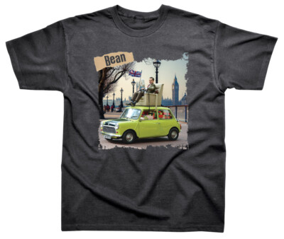 Mr Bean Car Heather Grey T-Shirt OFFICIAL