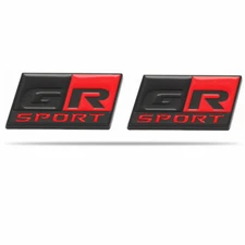 2X Black Red GR GRSport Auto Emblem Car Side Fender Badge Metal 3D Decals