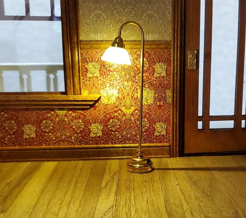 1/2x 1/12 für Puppenhaus Miniatur Tischlampe LED Licht Lampe Batterie Einsatz Dekor USA - Bild 17 von 21