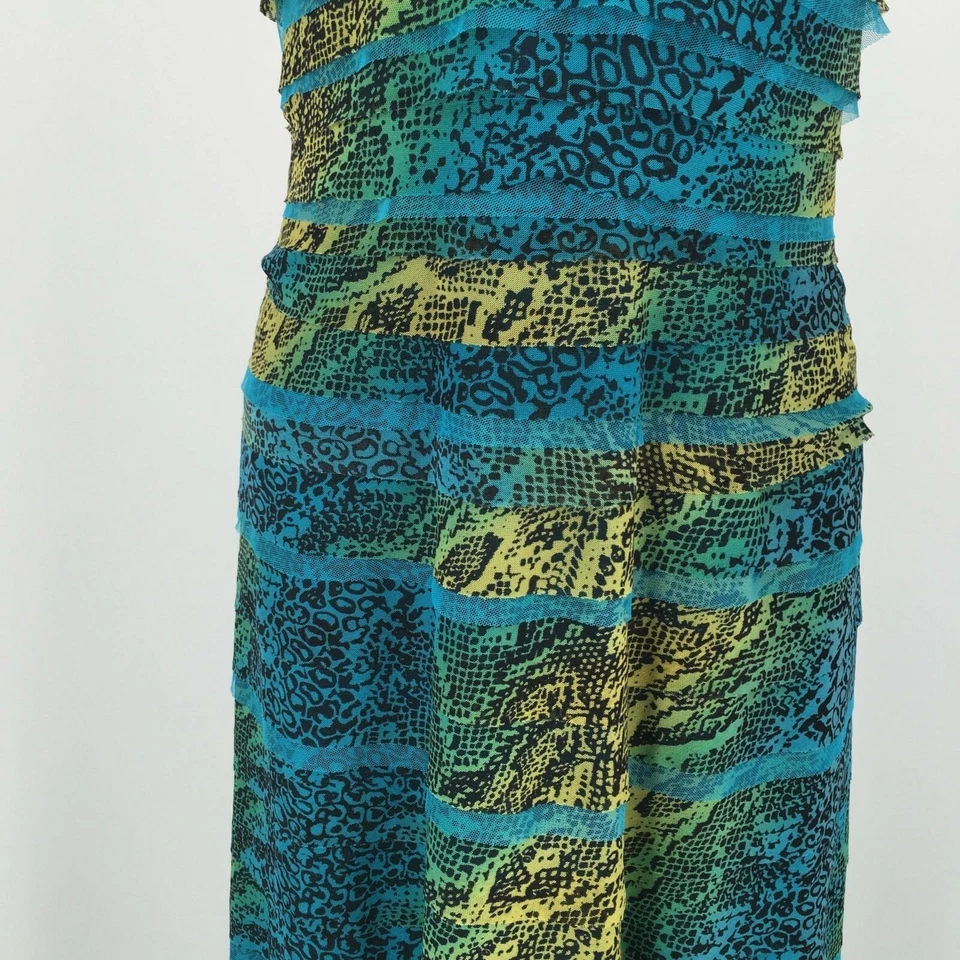 Vestido maxi BCBGMaxAzria feminino noite linha A verde/turquesa tamanho 6 - Imagem 4 de 4