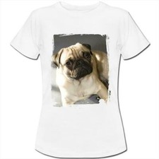 Pug Dog Womens Boyfriend Fit T-Shirt