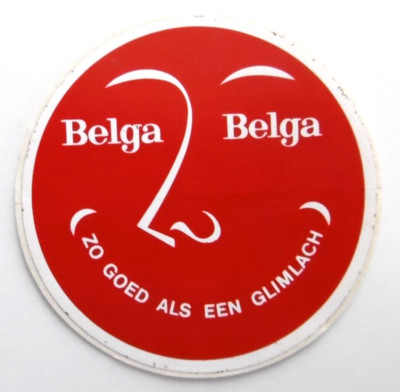 Werbe-Aufkleber Belga Zigaretten Belgien BAT zo goed als een Glimlach 80er Ø 8cm