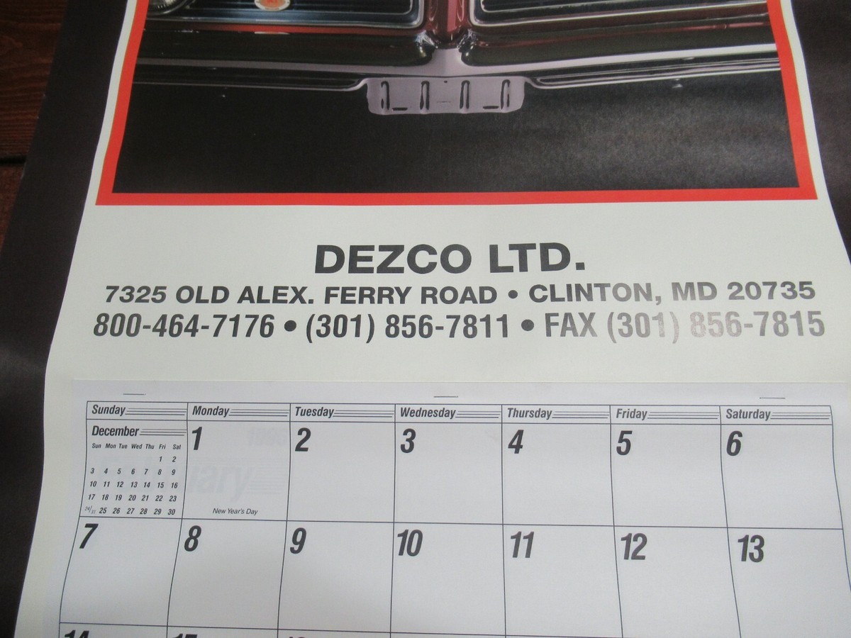 GTO カレンダー Pontiac GTO CALENDER 1996 | eBay