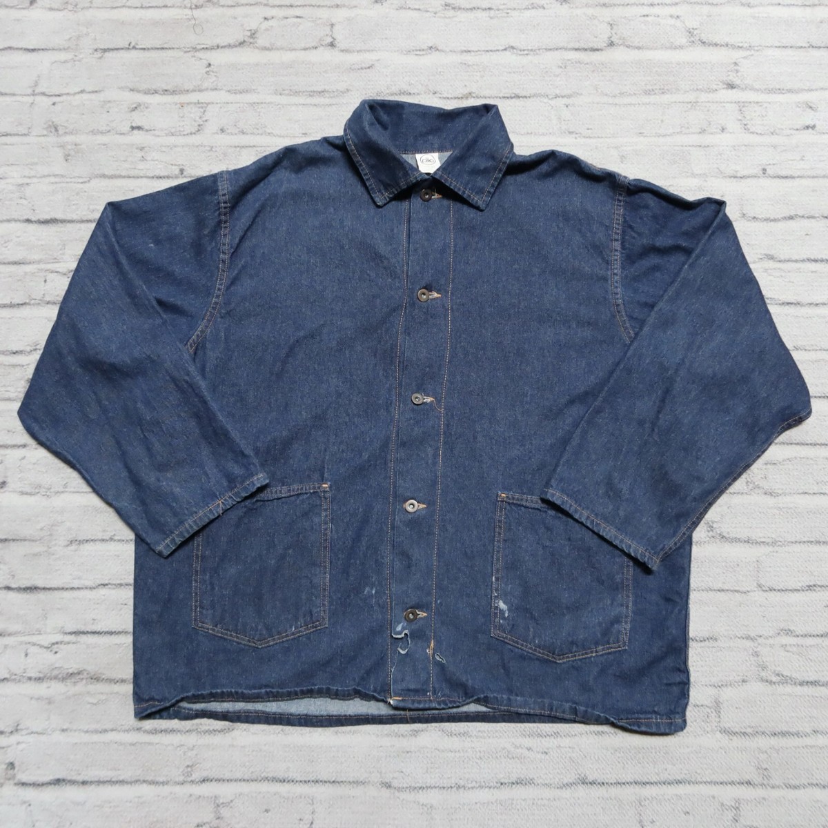 70s Prison Department Denim Jacket L相当 Vtg Prison Blues Chore Denim Jacket Men's Size XL Made In