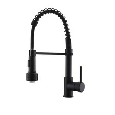 Stainless Steel Faucet Black Single-Handle Faucet Pull-Down Sprayer Kitchen Fauc