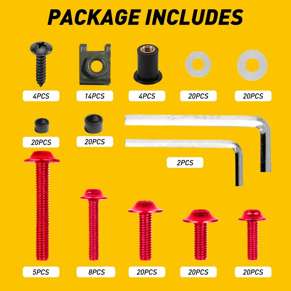 177 peças Yamaha para motocicleta M6 M5 kit completo de parafusos de carenagem conjunto de porcas - Imagem 4 de 4