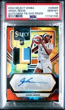 Angel Reese Tie-Dye Prizm Patch Auto /25 PSA 10 2024 Panini Select WNBA