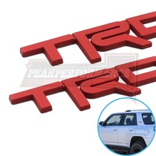 2pcs Matte Red Trd Letter Fender Side Emblem Left Right Badge 3d Metal Adhesive