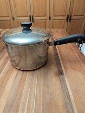 Vintage Revere Ware Copper Clad 3 Qt Saucepan Pot With Lid 1801 Made In USA