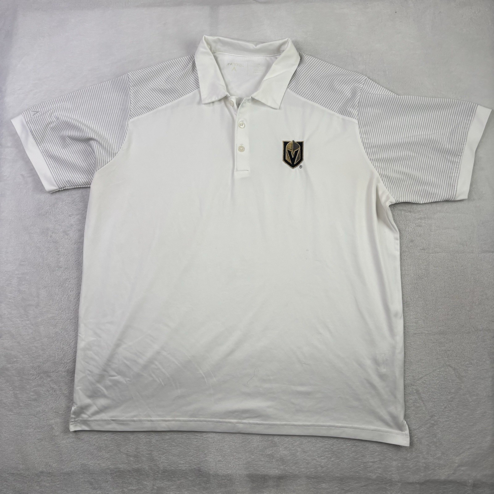 Antigua NHL Vegas Golden Knights VGK White SS Collared Polo Shirt Men's XL