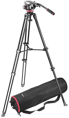 Manfrotto MVK502AM-1 MVH502A Head with MVT502AM Twin Leg Tripod and Bag