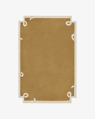 #ad Nordic Knots Loop Yellow Rug Giancarlo Valle New Zealand Wool Hand Tufted Rug $103.95