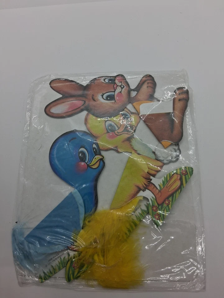 Compañeros de juegos de Pascua, 4 pulgadas, pájaro azul, conejito, pollito #44116, Pascua 1991, vintage Foto 2 de 3