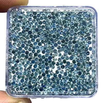 VVS 100 Pcs Natural Ceylon Blue Sapphire 1.6mm Round Diamond Cut Loose Gemstones