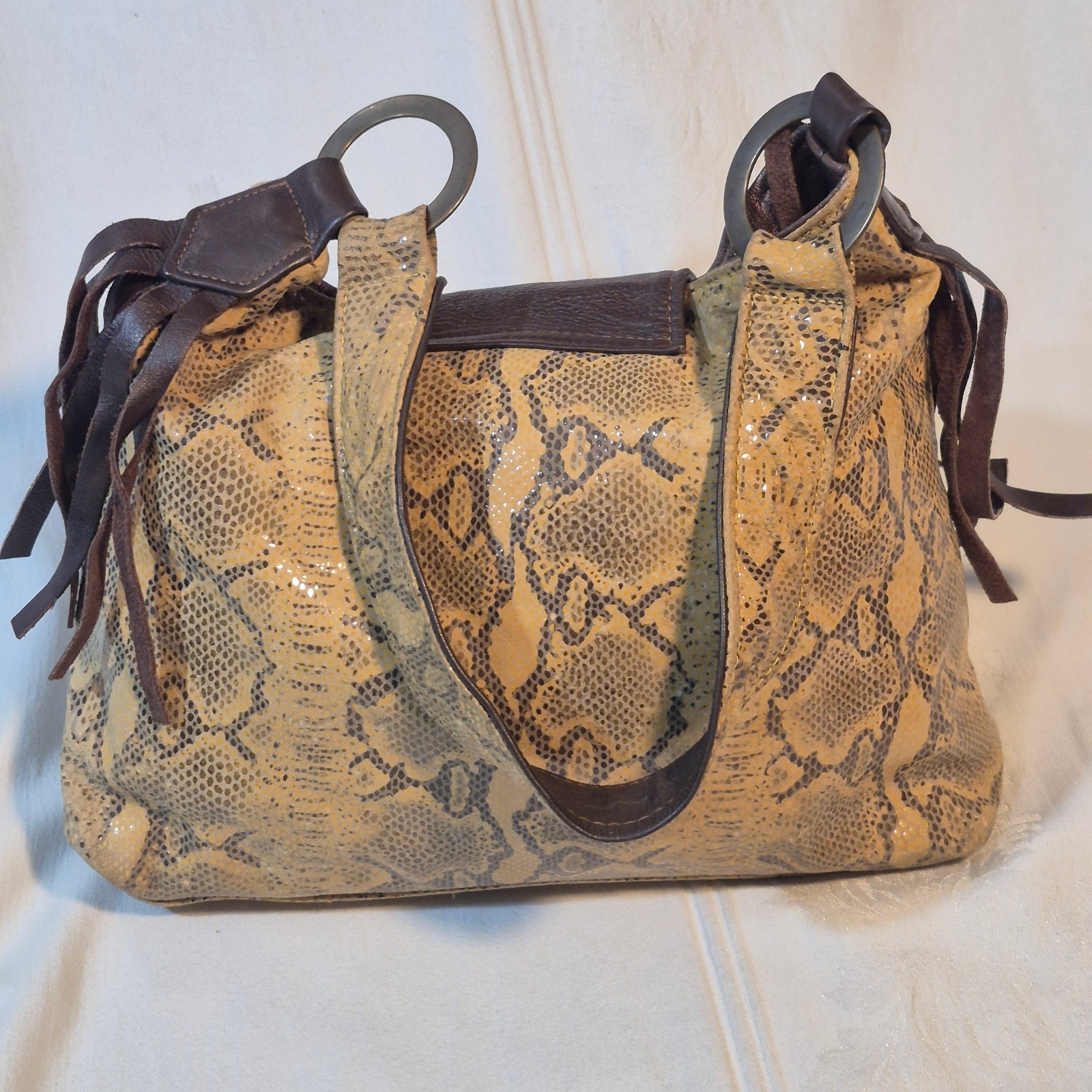 VTG ROBERTO VASCON LEATHER AND PYTHON SNAKE SKIN … - image 6