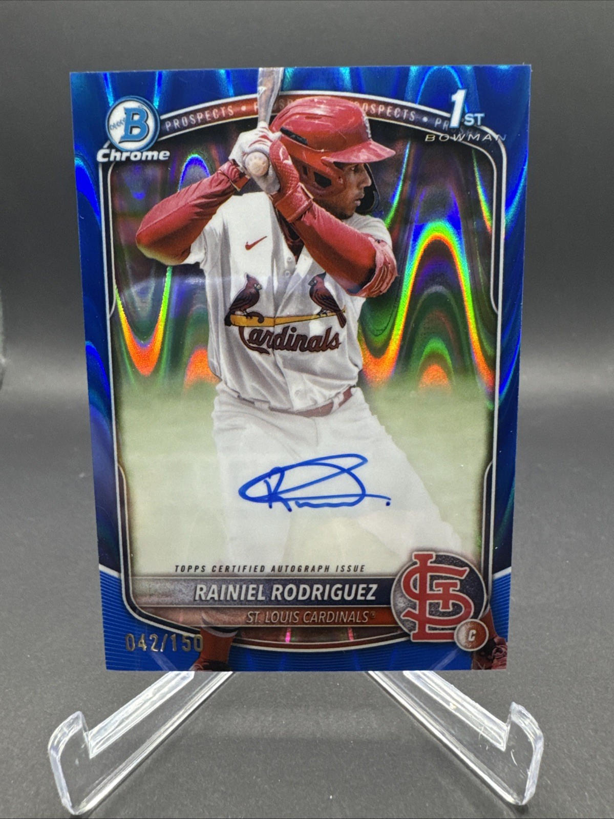 RAINIEL RODRIGUEZ 2025 BOWMAN CHROME 1ST BLUE RAYWAVE AUTO /150 Q3967