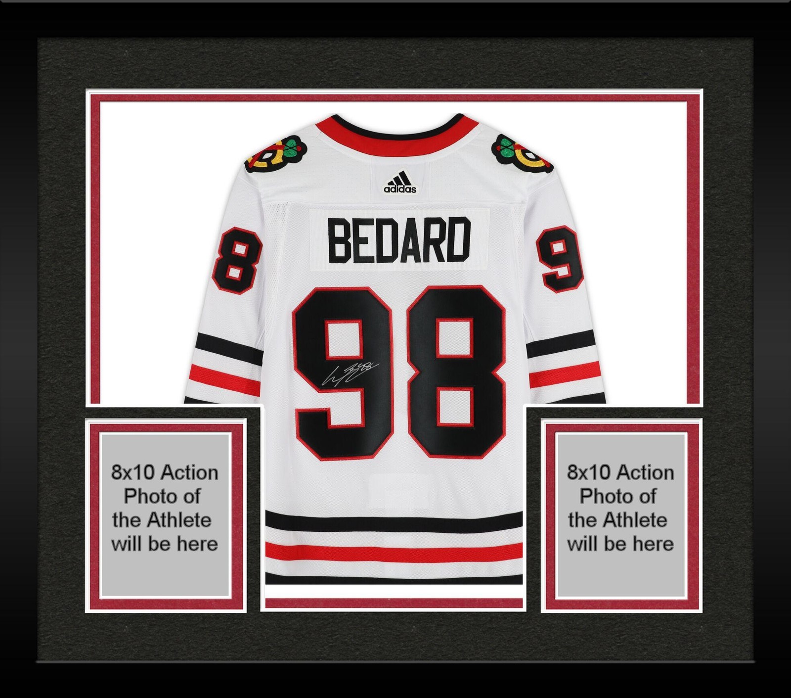 Connor Bedard Autographed Signed Chicago Blackhawks Framed White Adidas Authentic Jersey 