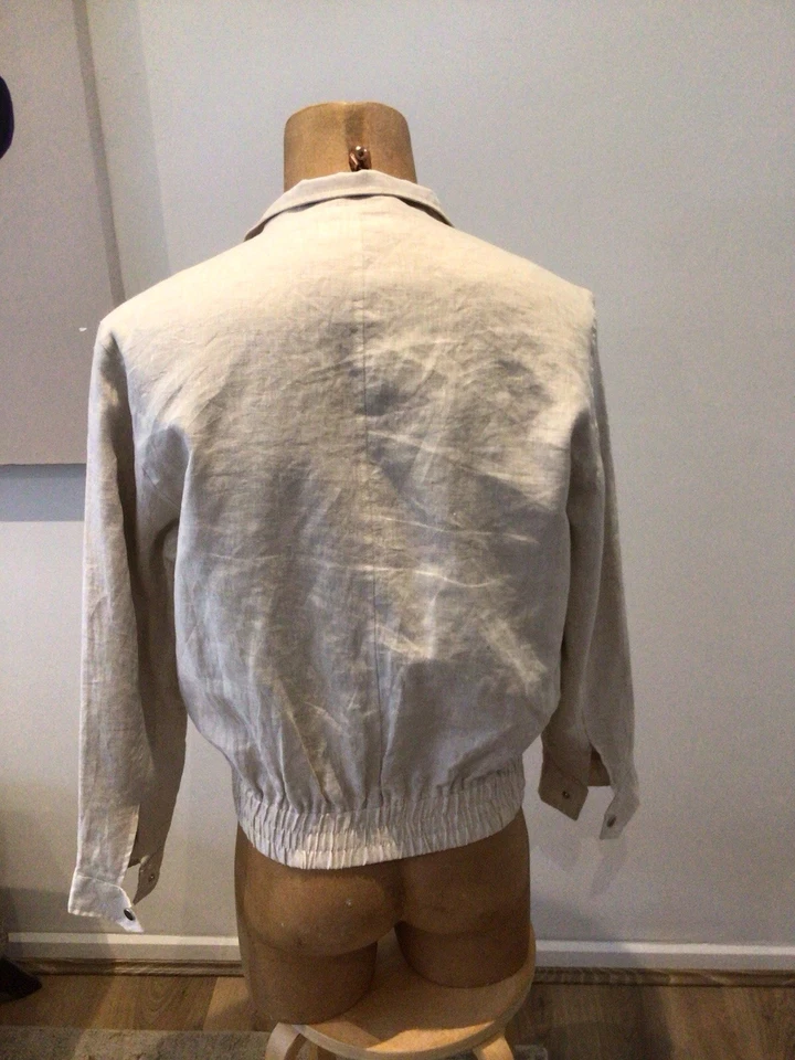 New Mens ZARA Linen Bomber Jacket Size Medium..BNWTAGS.. - Image 3 of 4