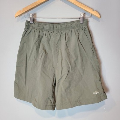 Vtg White Sierra Board Shorts Mens S Green Nylon Mesh Lined Swim Trunks Beach