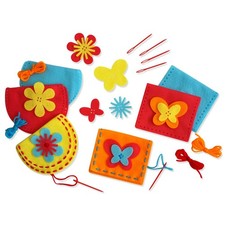 Sewing Kit for Kids - 6 Felt Purse Craft Kits, Fun DIY Activity Ages 4-8