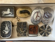 1970s Belt Buckle Lot - Some Solid Brass And Silver