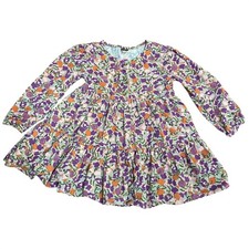 Tea Collection Girls 4 Floral Corduroy Dress Fall Tiered Long Sleeve Cottagecore