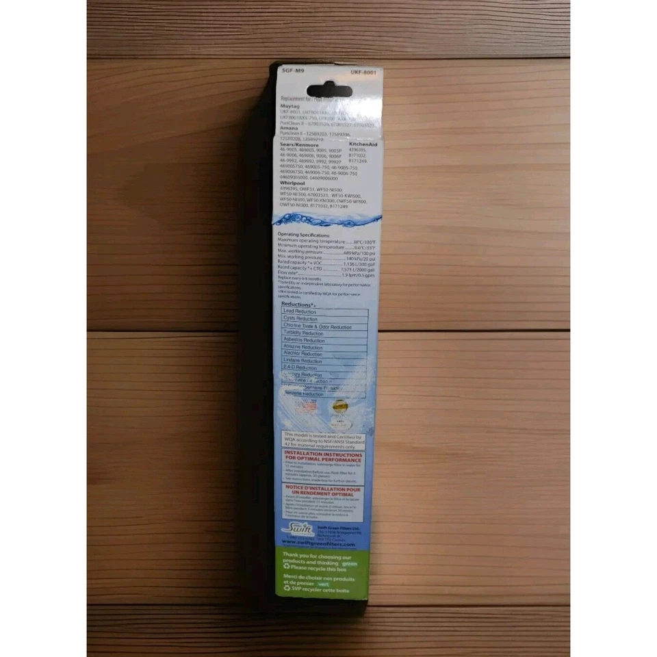 Filtro de refrigerador Swift SGF-M9 para varias marcas (ver fotos) - Nuevo en caja Foto 3 de 3