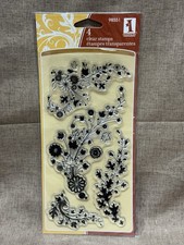 Inkadinkado Clear Stamps - Foliage Trails - Leaves, Birds, Flowers, Vines