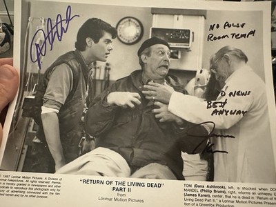 James Karen & Dana Ashbrook Signed  Autograph Photo- Return Of The Living Dead 