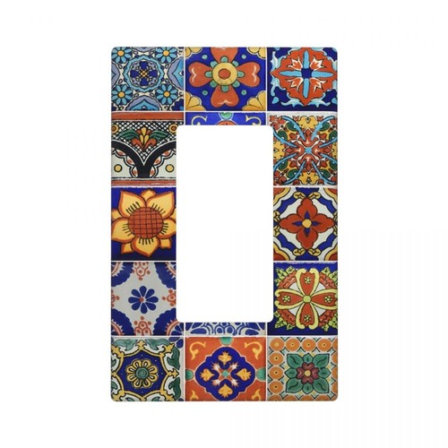 Talavera Mexican Tiles Single Gang Rocker Decorative Light Switch Cover,1-Gan...