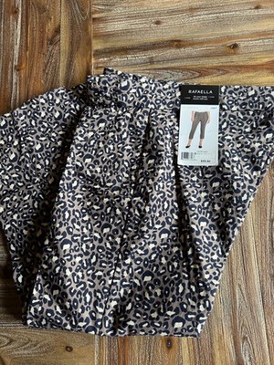 Rafaella Women's Pull On Soft Stretch Comfort Capri Pants Leopard Sz 18 NWT