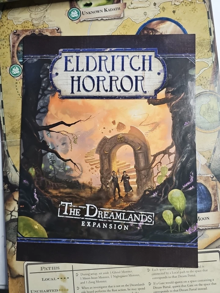 Dreamlands Caja Vacía SOLO Instrucciones de Tablero Lateral Repuesto Eldritch Horror Foto 4 de 4