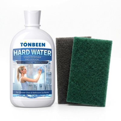 Hard Water Stain Paste with Polishing Pads Calcium & Limescale Cleaner for Sh...