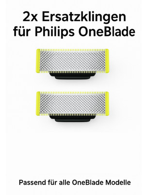 2x Ersatzklingen für Philips OneBlade QP2520 QP2530 QP2630 Rasierer Klingen Kopf