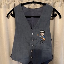Vintage Beatles Paul embroidered CLOTHING Men's adult small XL kids vest gray