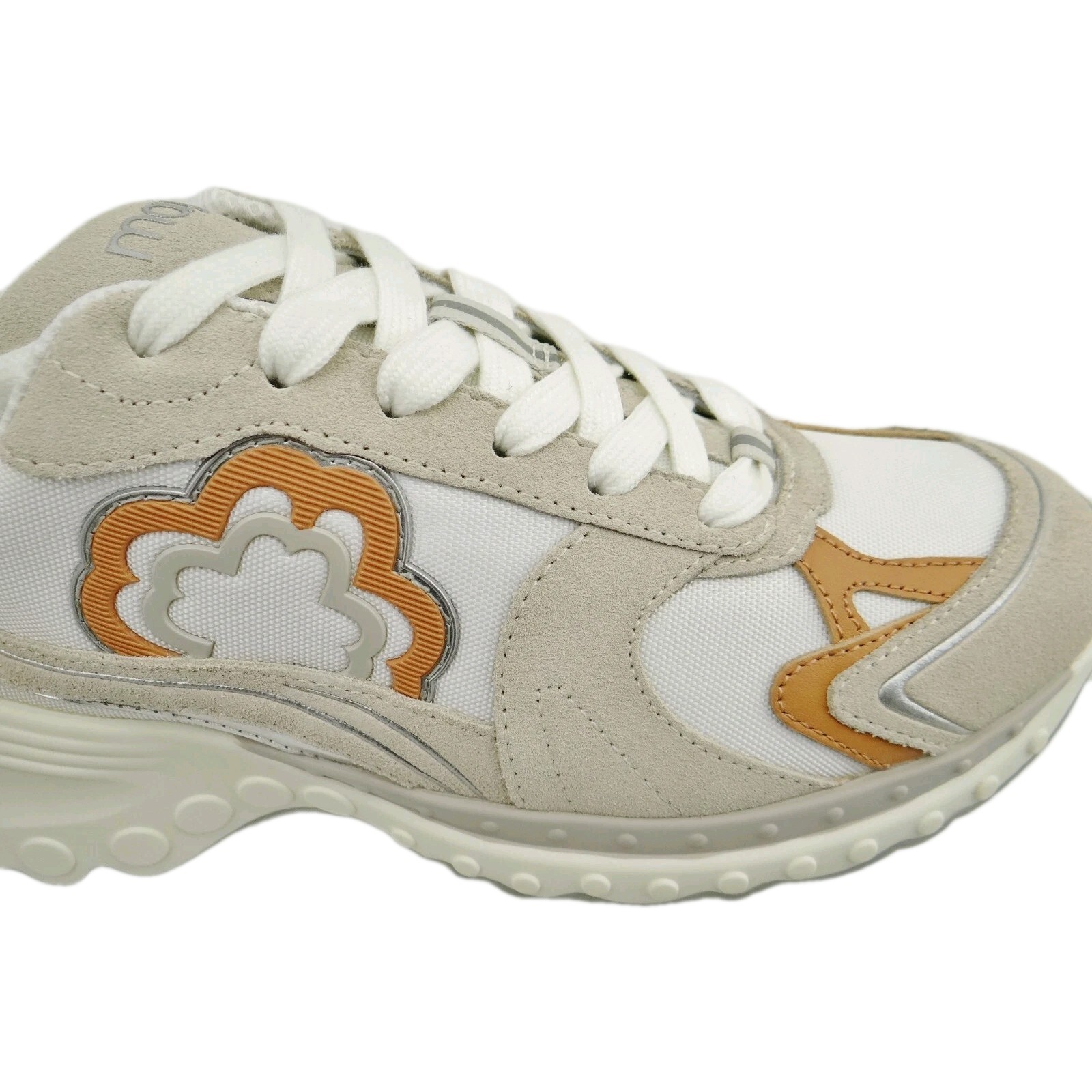Maje Sneaker Low Sport Shoes Rose Ecru Womens Logo Patch White Mesh 39 image 9