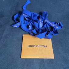 Authentic Louis Vuitton Blue Ribbon Gift Box Wrap 91  W/card Holder