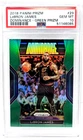 2018 Dominance GREEN PRIZM Refractive LeBRON JAMES Card PSA 10 GEM MINT