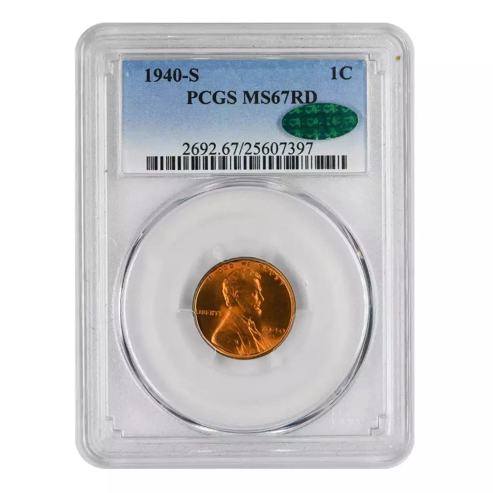 1940-S Lincoln Wheat Cent PCGS MS-67 RD CAC - Image 3 of 4