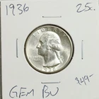 1936 Washington Quarter UNC Uncirculated GEM BU