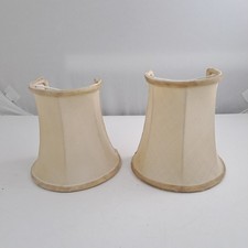 2x Vintage Lampshades 14cm Tall Beige Cottage Rustic Lamp Shades Cream Clip-on